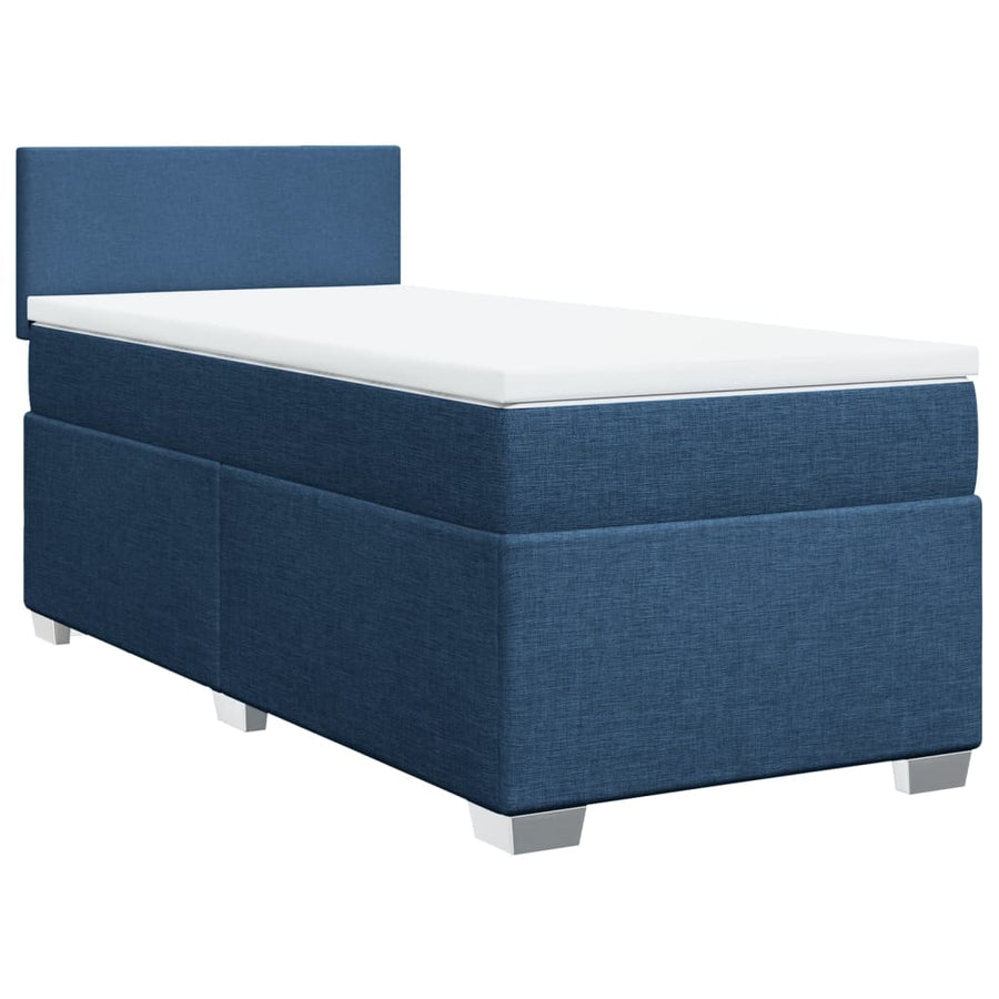 Boxspring met matras stof blauw 100x200 cm