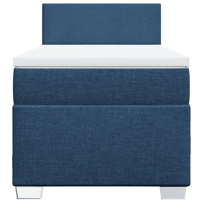 Boxspring met matras stof blauw 100x200 cm
