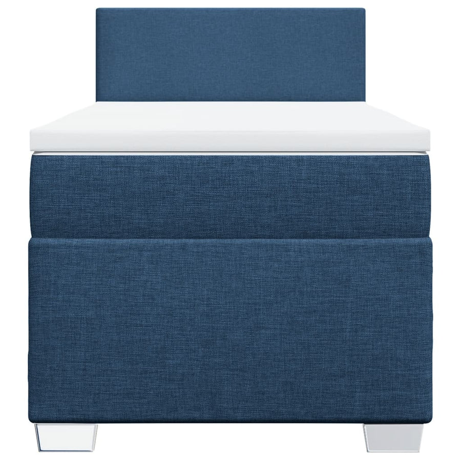 Boxspring met matras stof blauw 100x200 cm