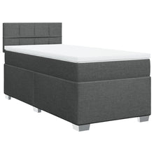 Boxspring met matras stof donkergrijs 100x200 cm