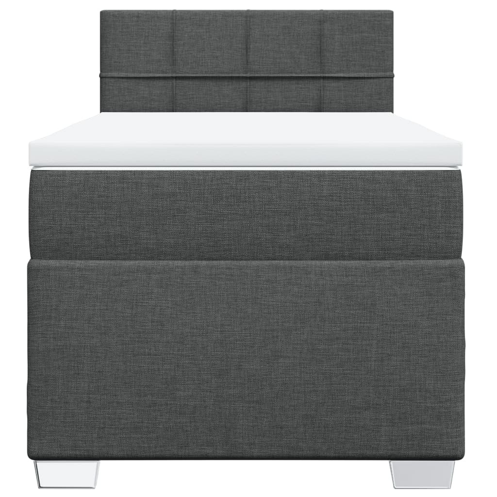 Boxspring met matras stof donkergrijs 100x200 cm