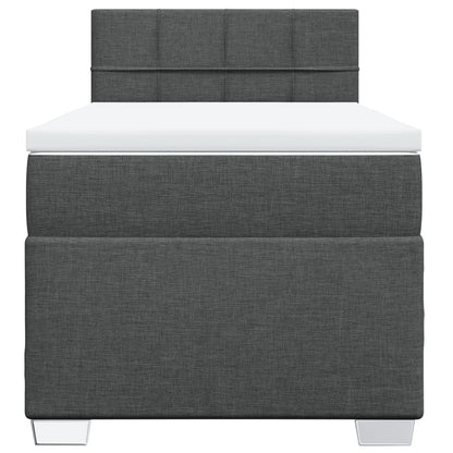 Boxspring met matras stof donkergrijs 100x200 cm