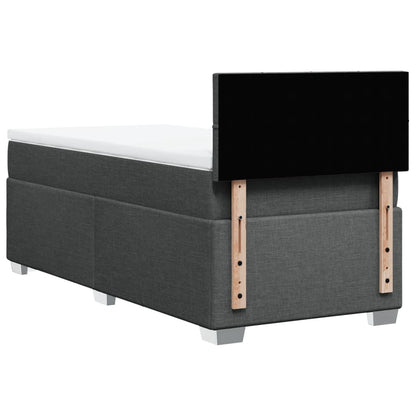Boxspring met matras stof donkergrijs 100x200 cm