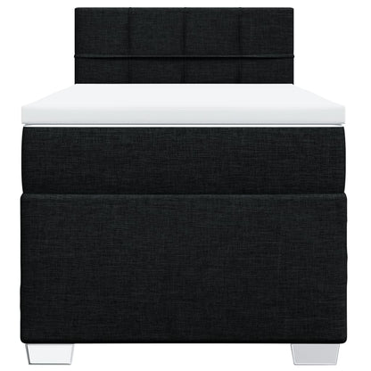 Boxspring met matras stof zwart 100x200 cm