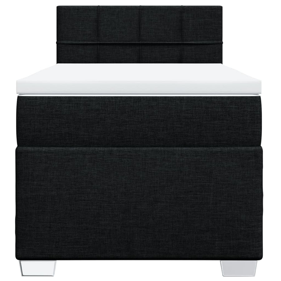 Boxspring met matras stof zwart 100x200 cm