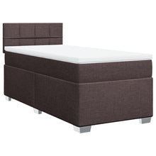 Boxspring met matras stof donkerbruin 100x200 cm