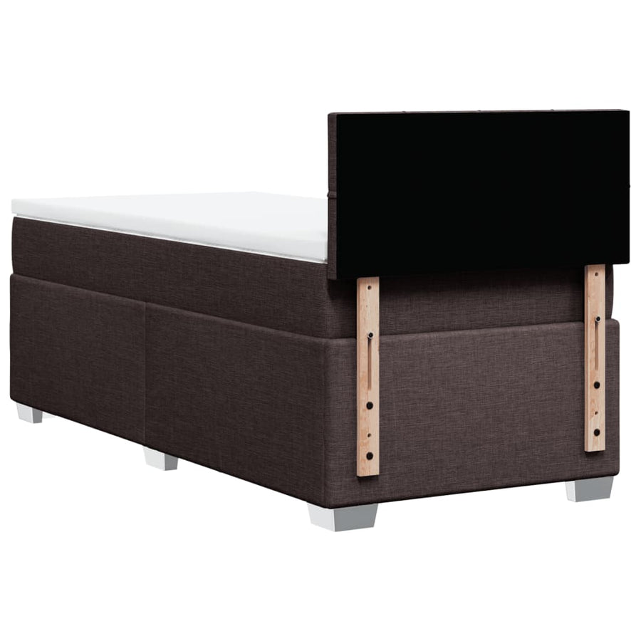 Boxspring met matras stof donkerbruin 100x200 cm