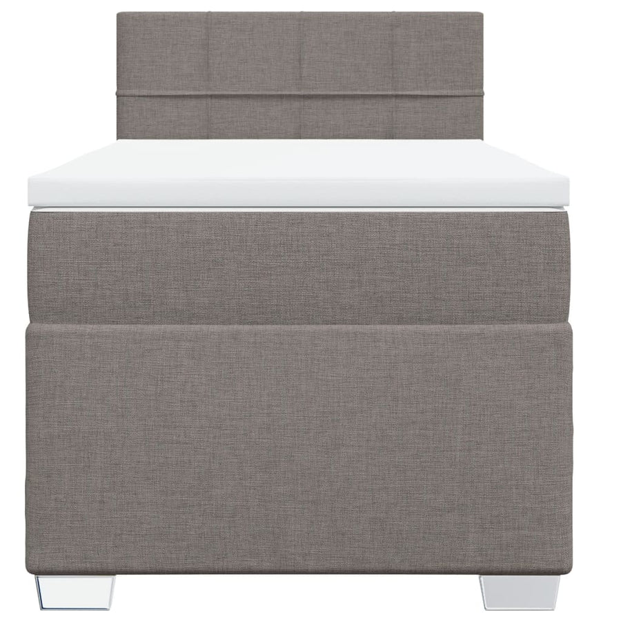 Boxspring met matras stof taupe 100x200 cm