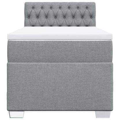 Boxspring met matras stof lichtgrijs 100x200 cm