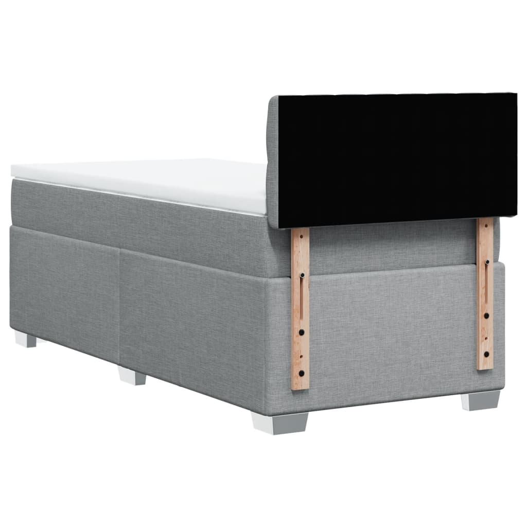 Boxspring met matras stof lichtgrijs 100x200 cm