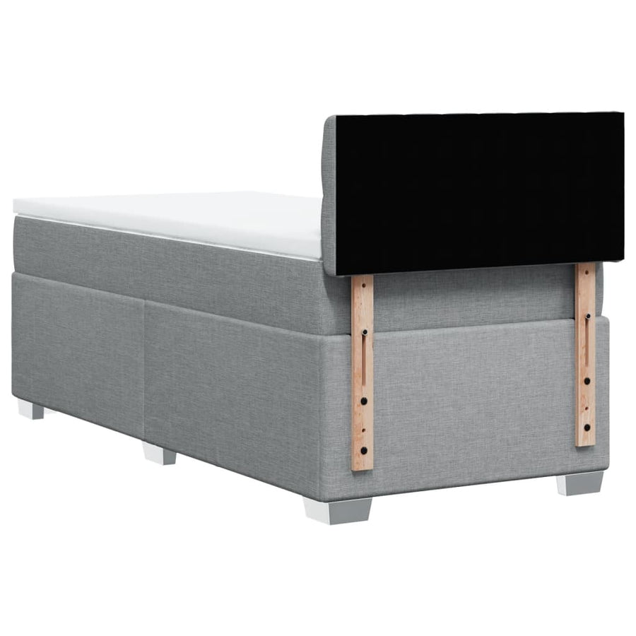 Boxspring met matras stof lichtgrijs 100x200 cm