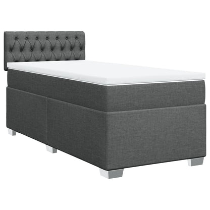 Boxspring met matras stof donkergrijs 100x200 cm
