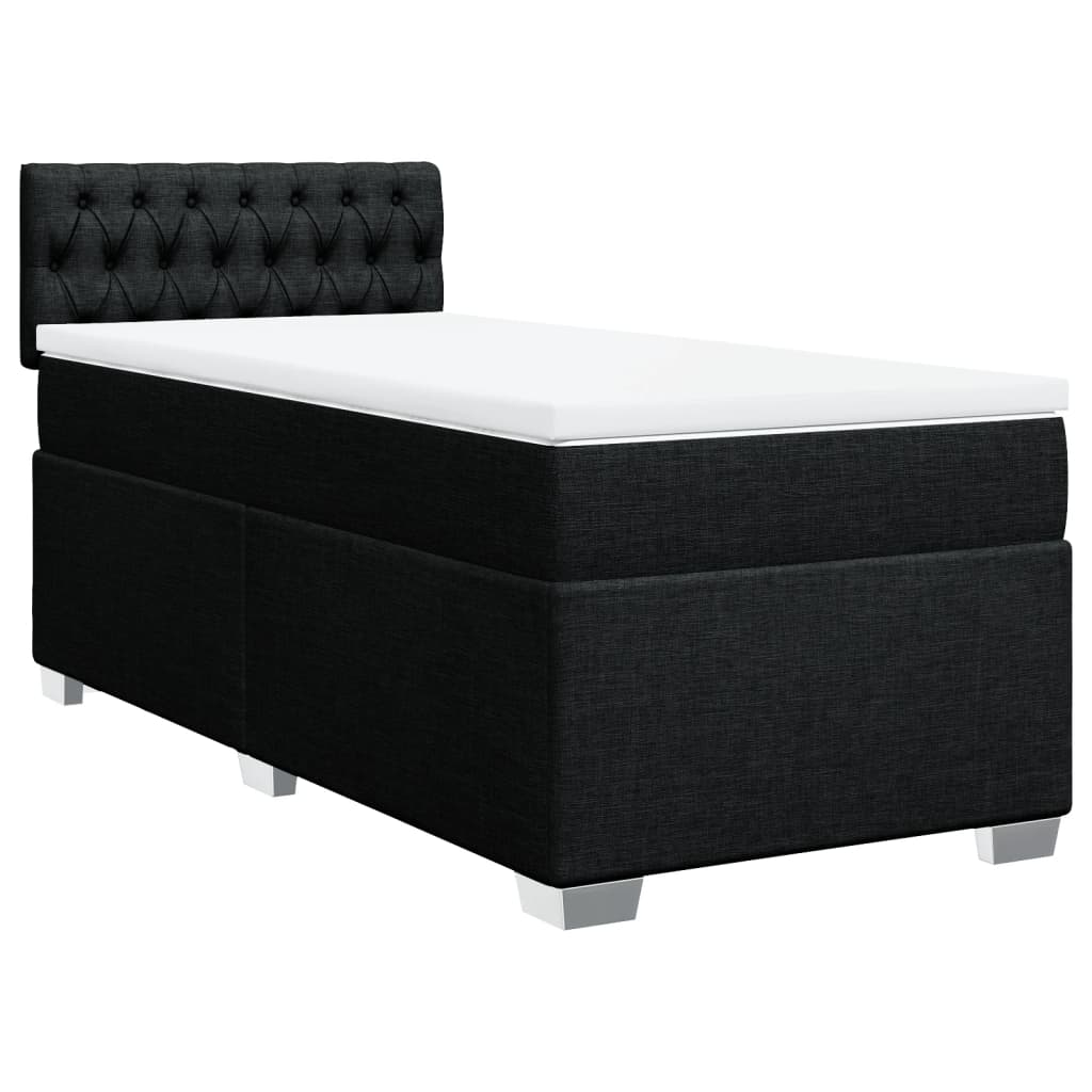 Boxspring met matras stof zwart 100x200 cm