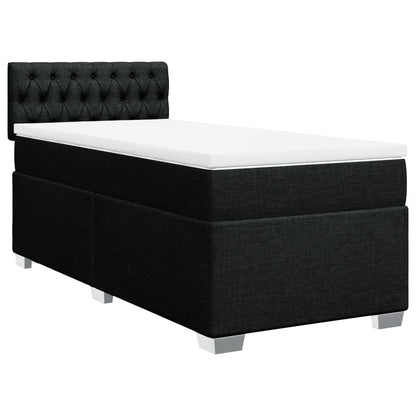 Boxspring met matras stof zwart 100x200 cm