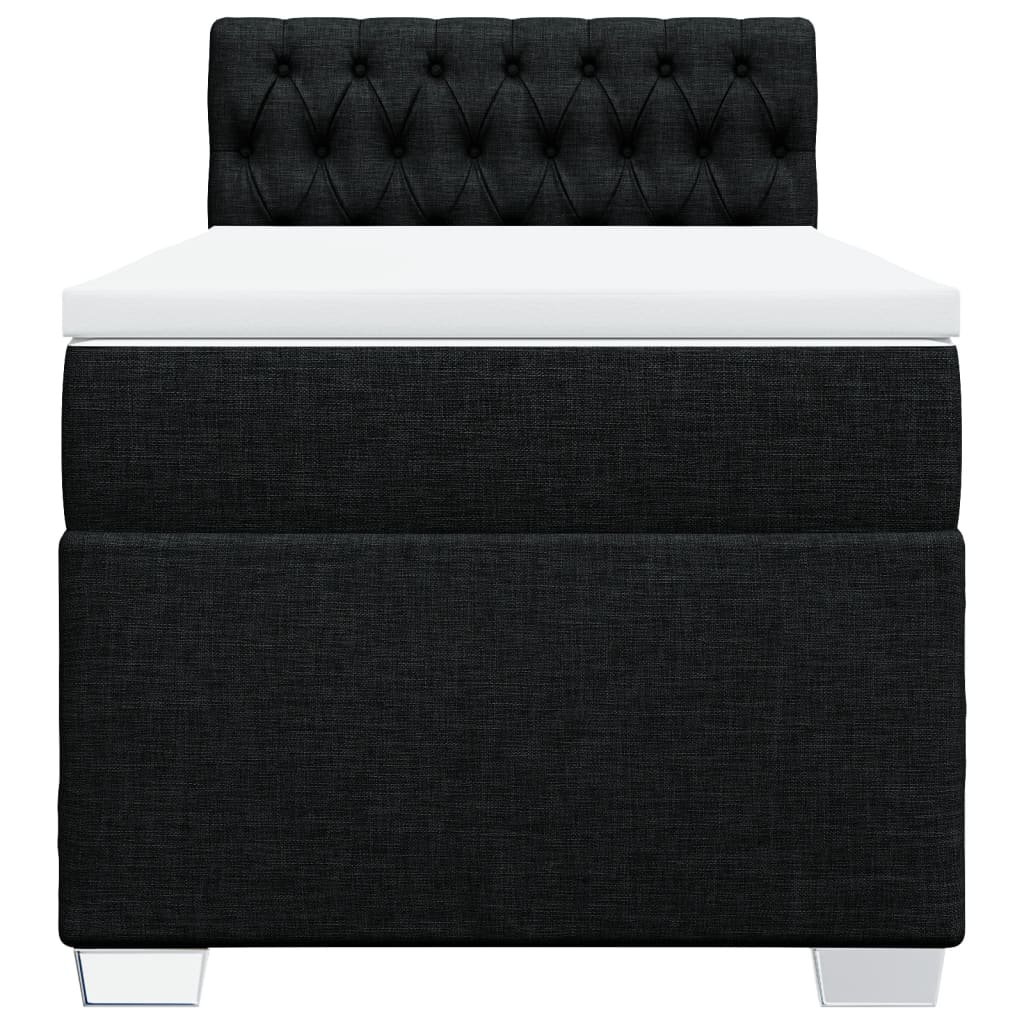 Boxspring met matras stof zwart 100x200 cm