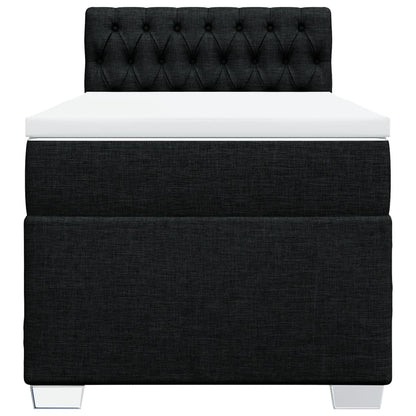 Boxspring met matras stof zwart 100x200 cm