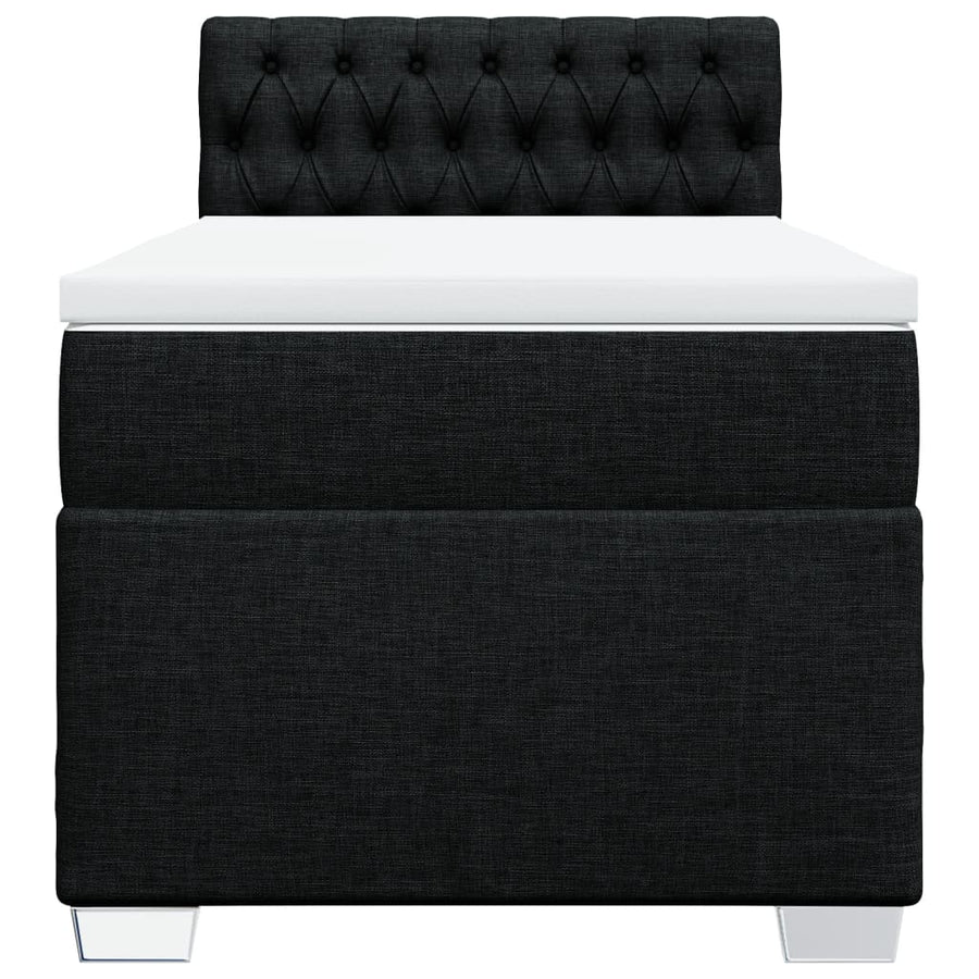 Boxspring met matras stof zwart 100x200 cm