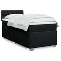 Box spring with mattress fabric black 100x200 cm