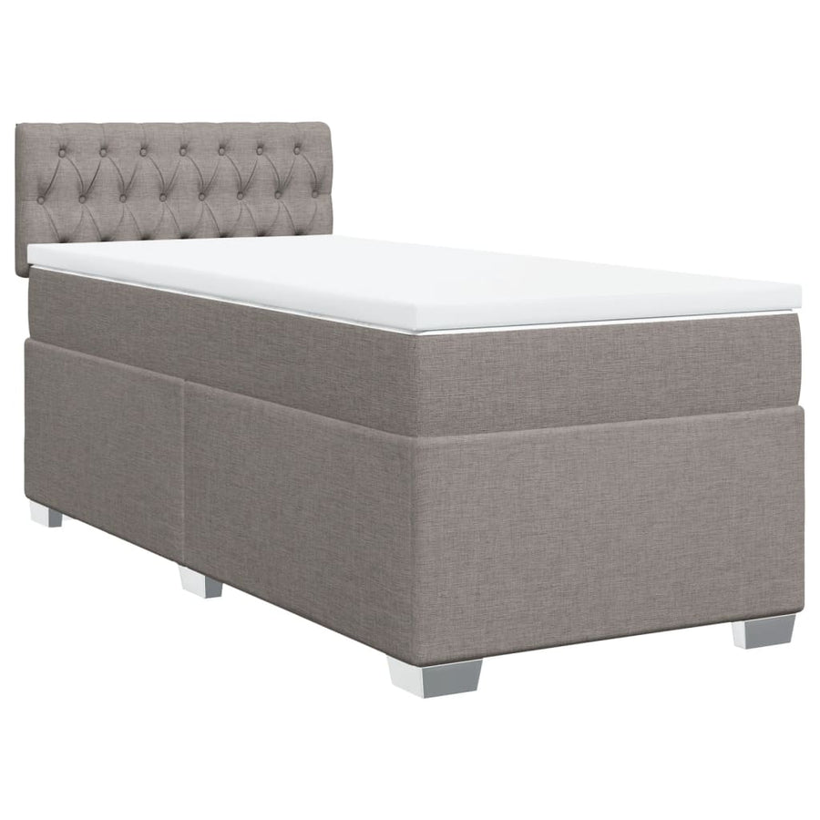 Boxspring met matras stof taupe 100x200 cm
