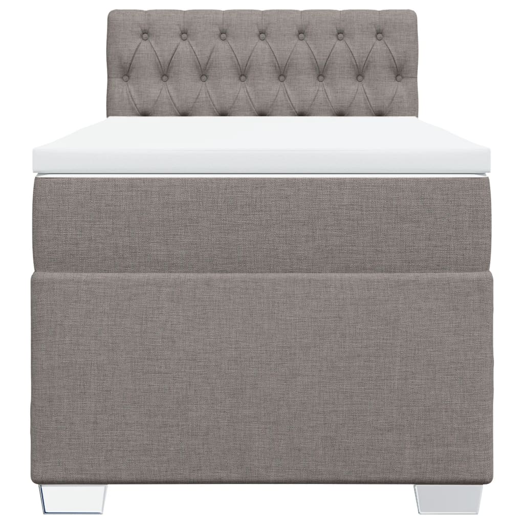 Boxspring met matras stof taupe 100x200 cm