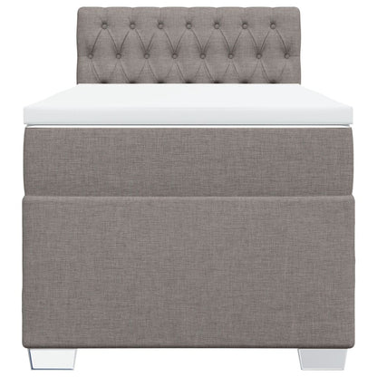 Boxspring met matras stof taupe 100x200 cm