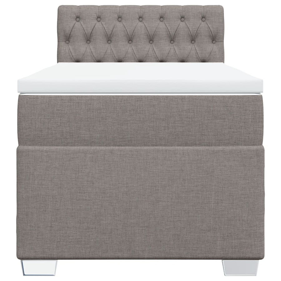 Boxspring met matras stof taupe 100x200 cm