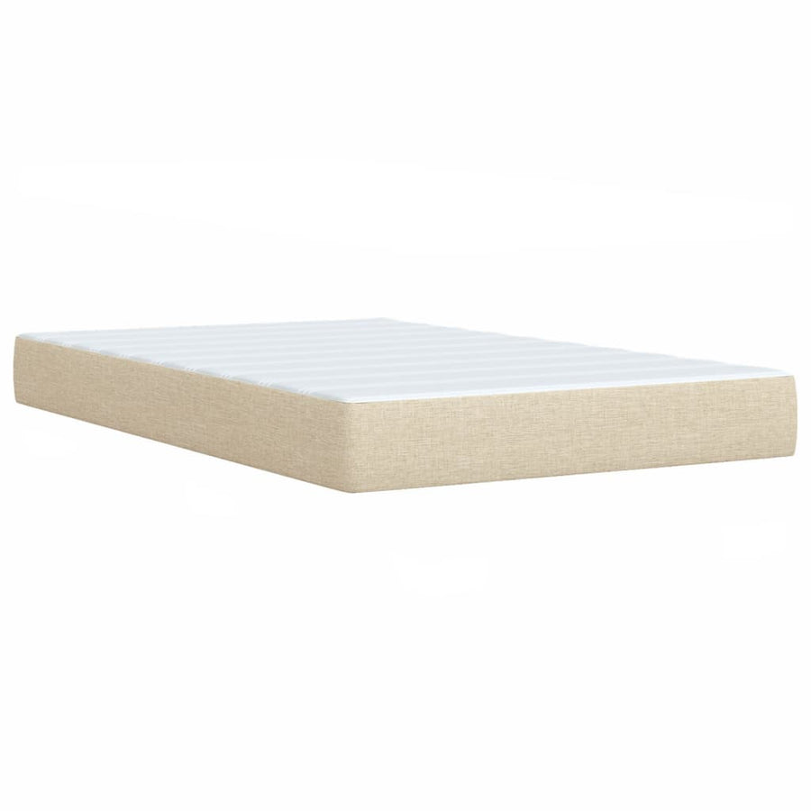 Boxspring met matras stof crèmekleurig 100x200 cm