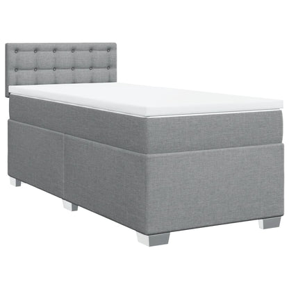Boxspring met matras stof lichtgrijs 100x200 cm