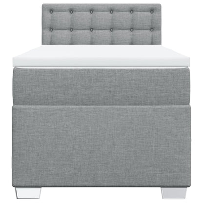 Boxspring met matras stof lichtgrijs 100x200 cm