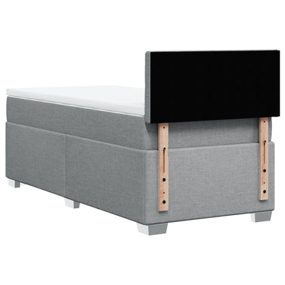 Boxspring met matras stof lichtgrijs 100x200 cm