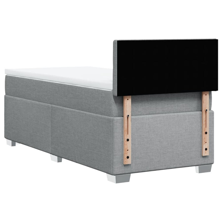 Boxspring met matras stof lichtgrijs 100x200 cm