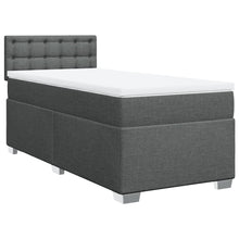 Boxspring met matras stof donkergrijs 100x200 cm