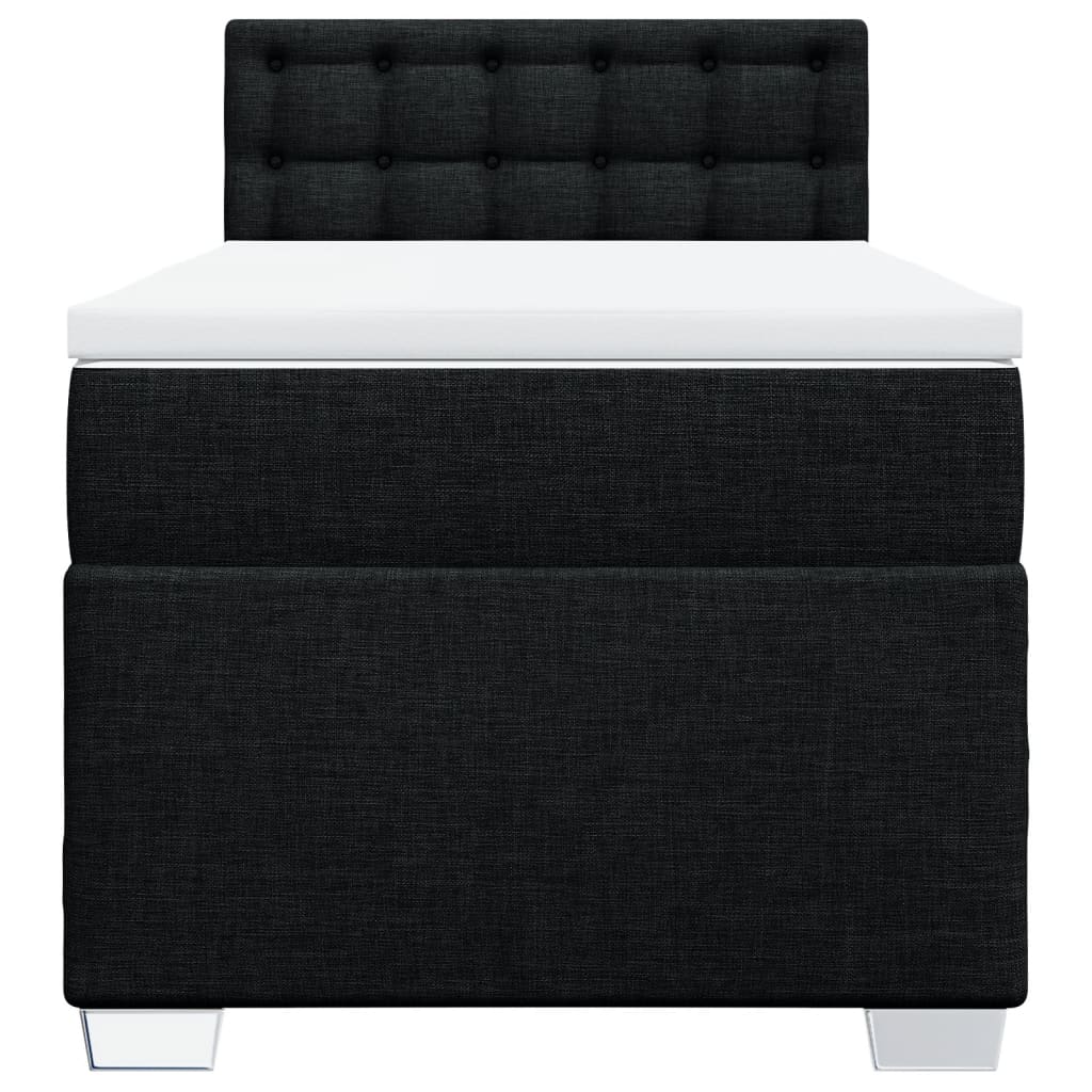 Boxspring met matras stof zwart 100x200 cm