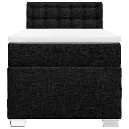 Boxspring met matras stof zwart 100x200 cm