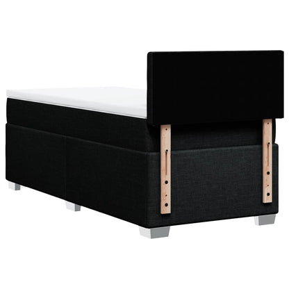 Boxspring met matras stof zwart 100x200 cm