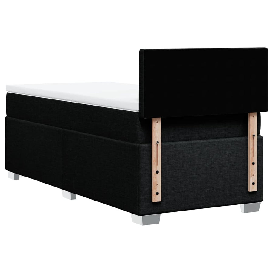Boxspring met matras stof zwart 100x200 cm