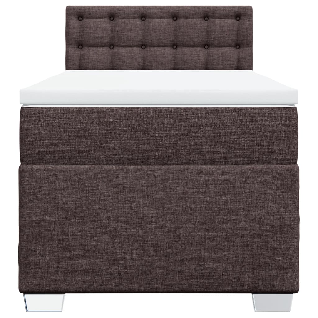 Boxspring met matras stof donkerbruin 100x200 cm