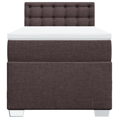 Boxspring met matras stof donkerbruin 100x200 cm