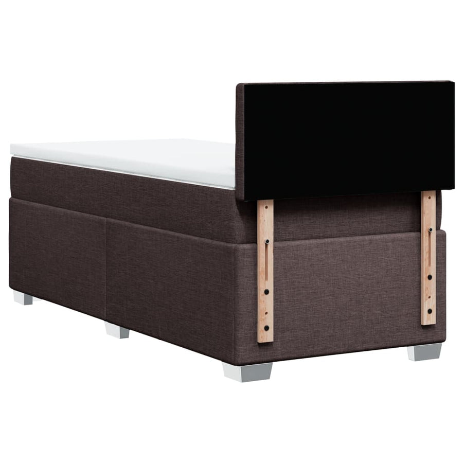 Boxspring met matras stof donkerbruin 100x200 cm