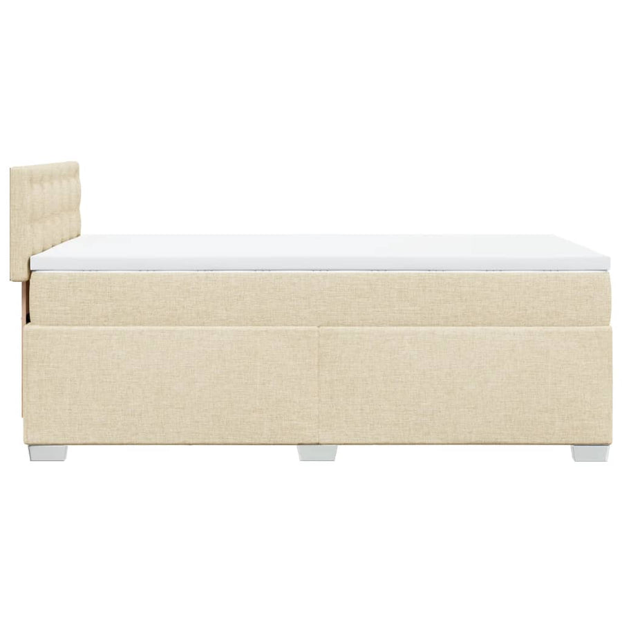 Boxspring met matras stof crèmekleurig 100x200 cm
