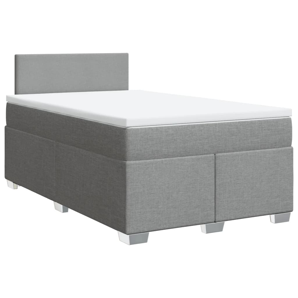 Boxspring met matras stof lichtgrijs 120x190 cm