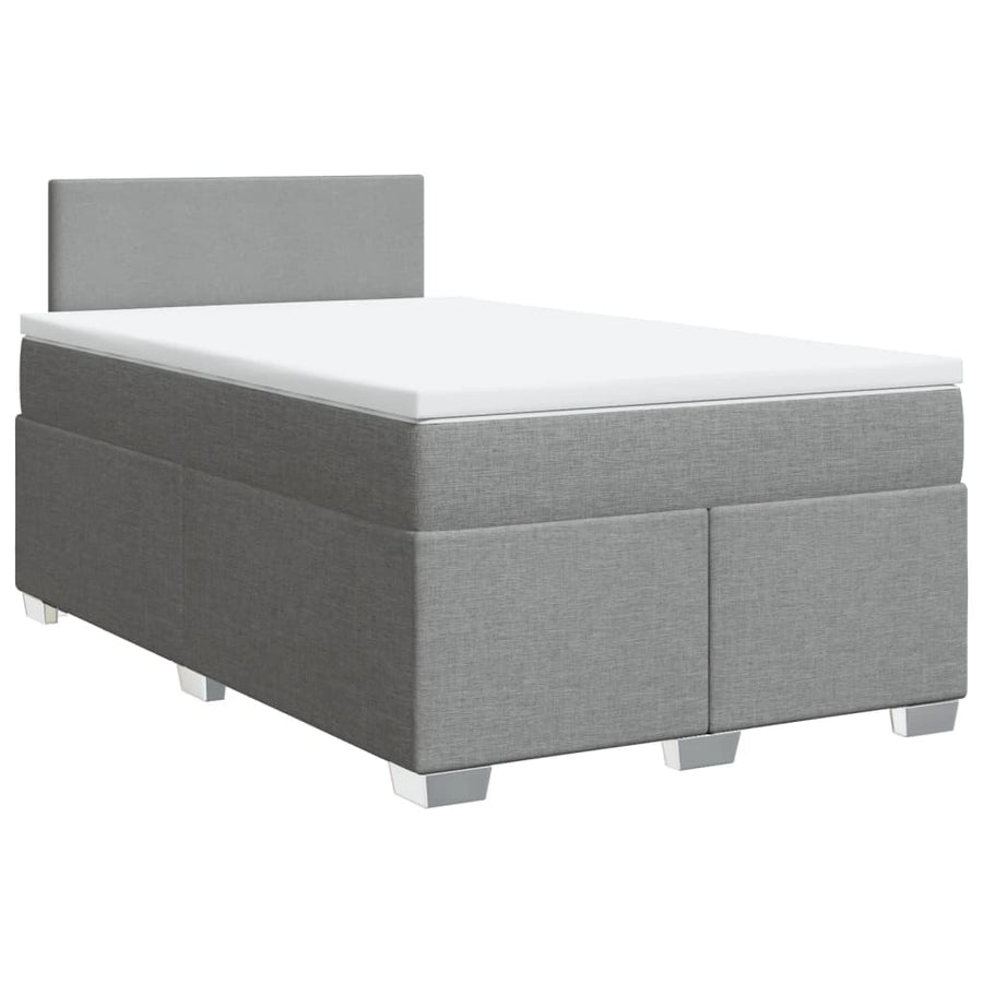 Boxspring met matras stof lichtgrijs 120x190 cm