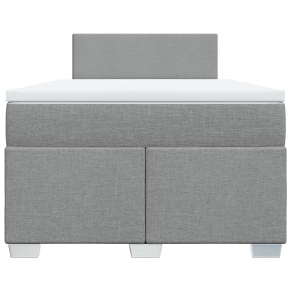 Boxspring met matras stof lichtgrijs 120x190 cm