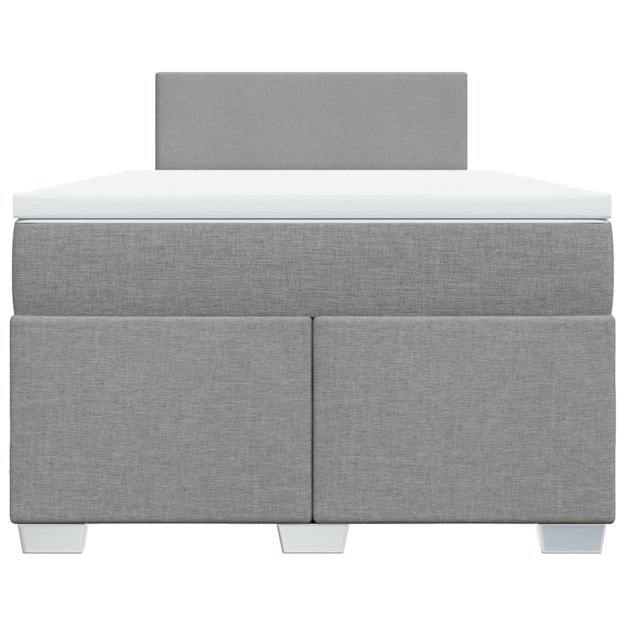 Boxspring met matras stof lichtgrijs 120x190 cm