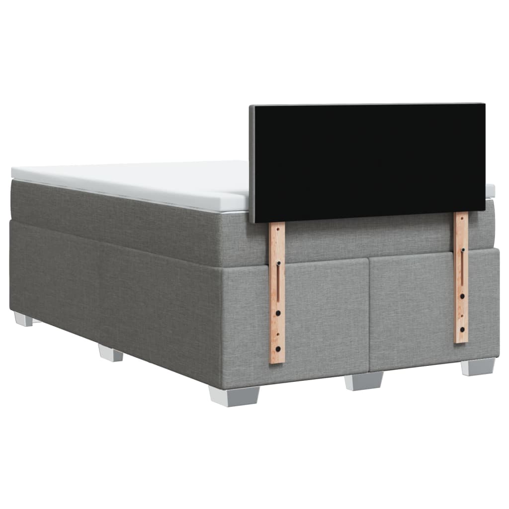 Boxspring met matras stof lichtgrijs 120x190 cm