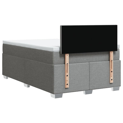 Boxspring met matras stof lichtgrijs 120x190 cm