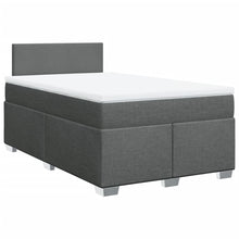 Boxspring met matras stof donkergrijs 120x190 cm