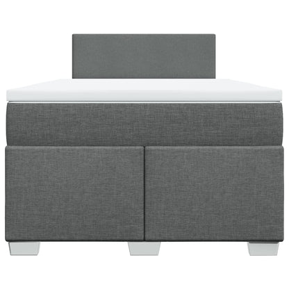 Boxspring met matras stof donkergrijs 120x190 cm