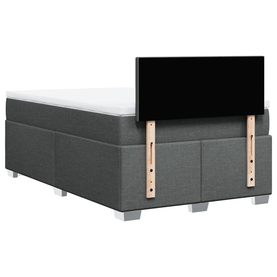 Boxspring met matras stof donkergrijs 120x190 cm