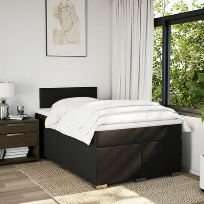 Boxspring met matras stof zwart 120x190 cm